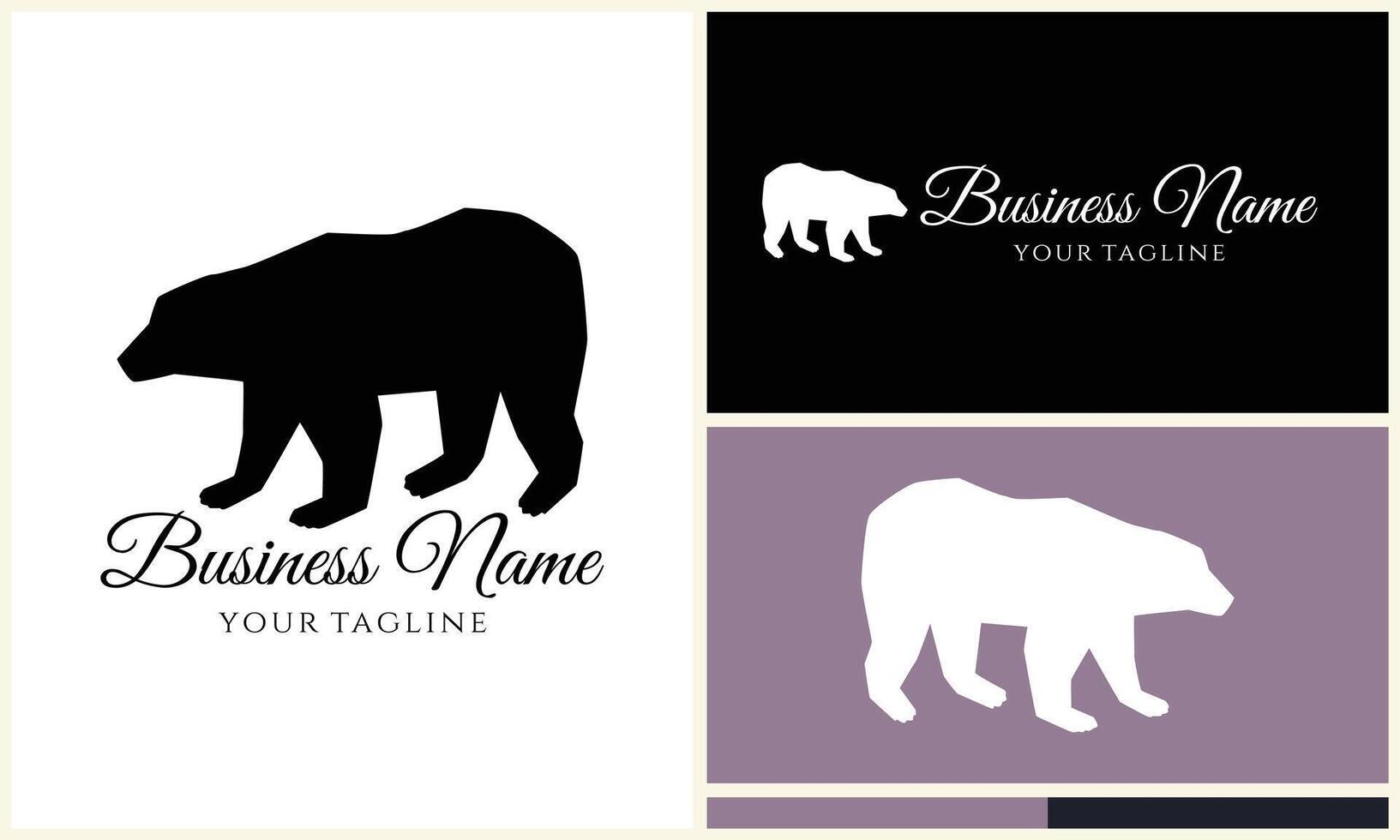 silhouette vector bear logo template