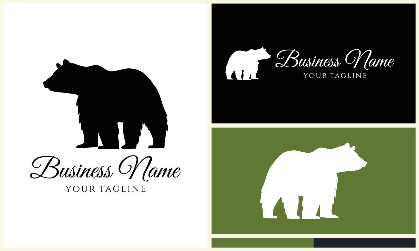 silhouette vector bear logo template