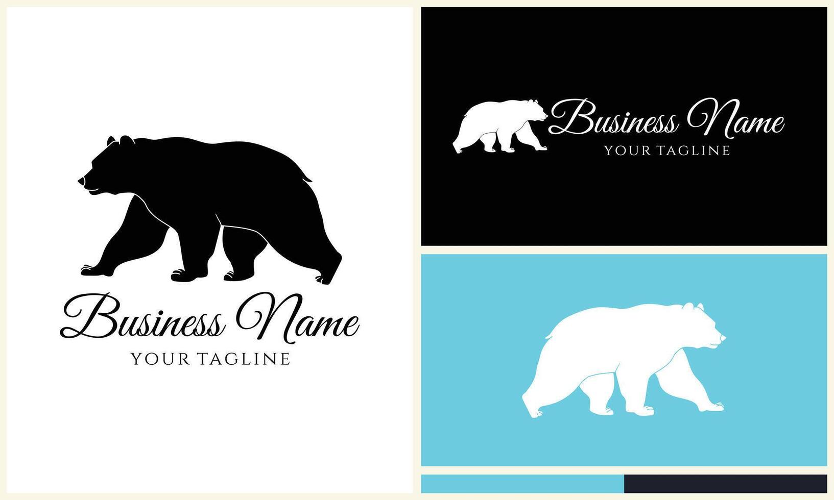 silhouette vector bear logo template