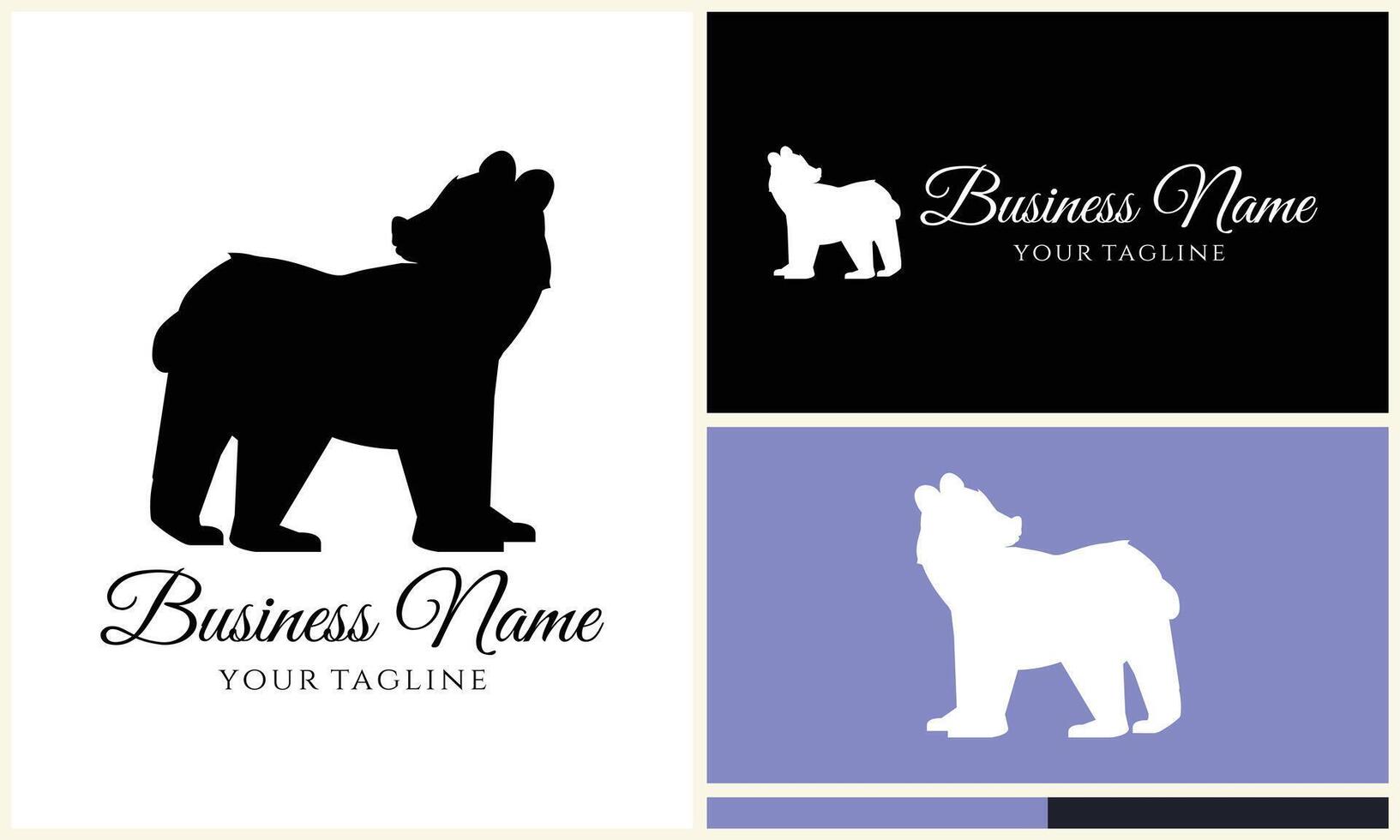 silhouette vector bear logo template