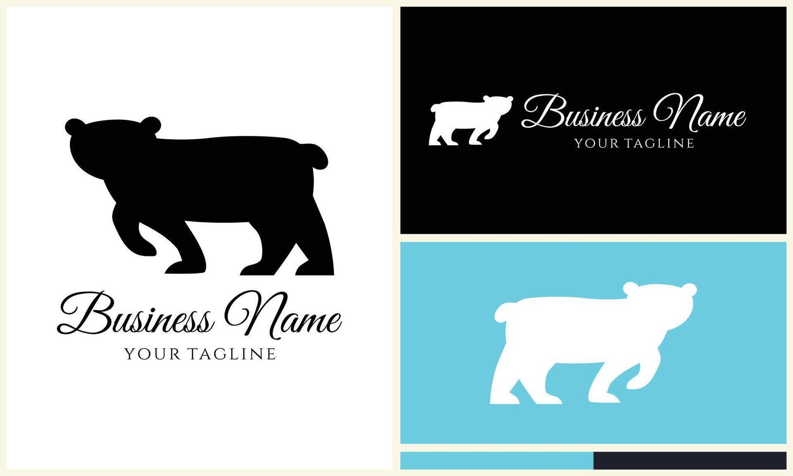 silhouette vector bear logo template