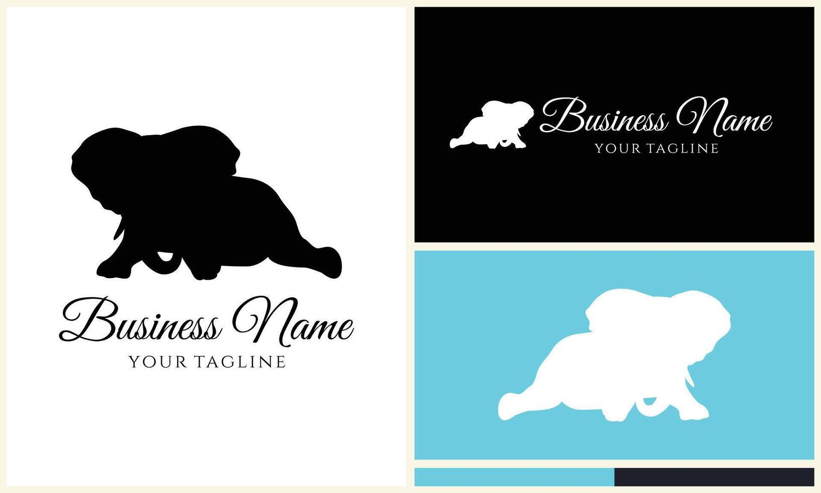 silhouette vector elephant logo template