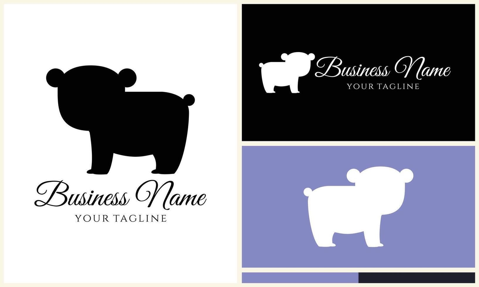 silhouette vector bear logo template