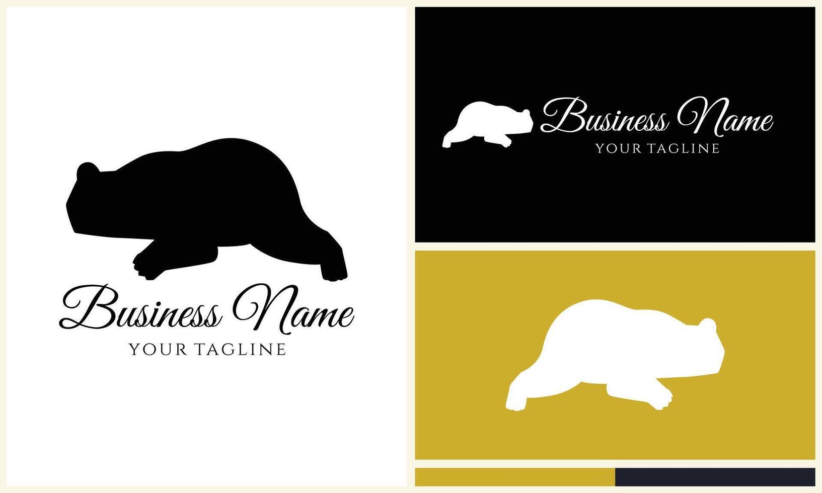 silhouette vector bear logo template