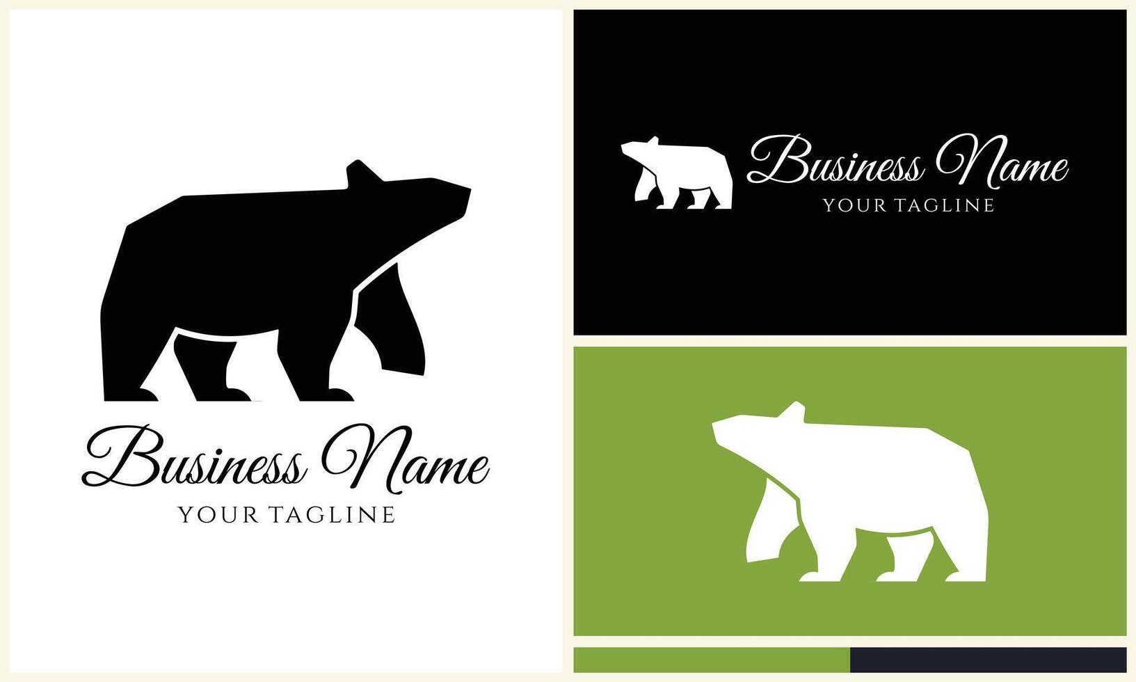 silhouette vector bear logo template