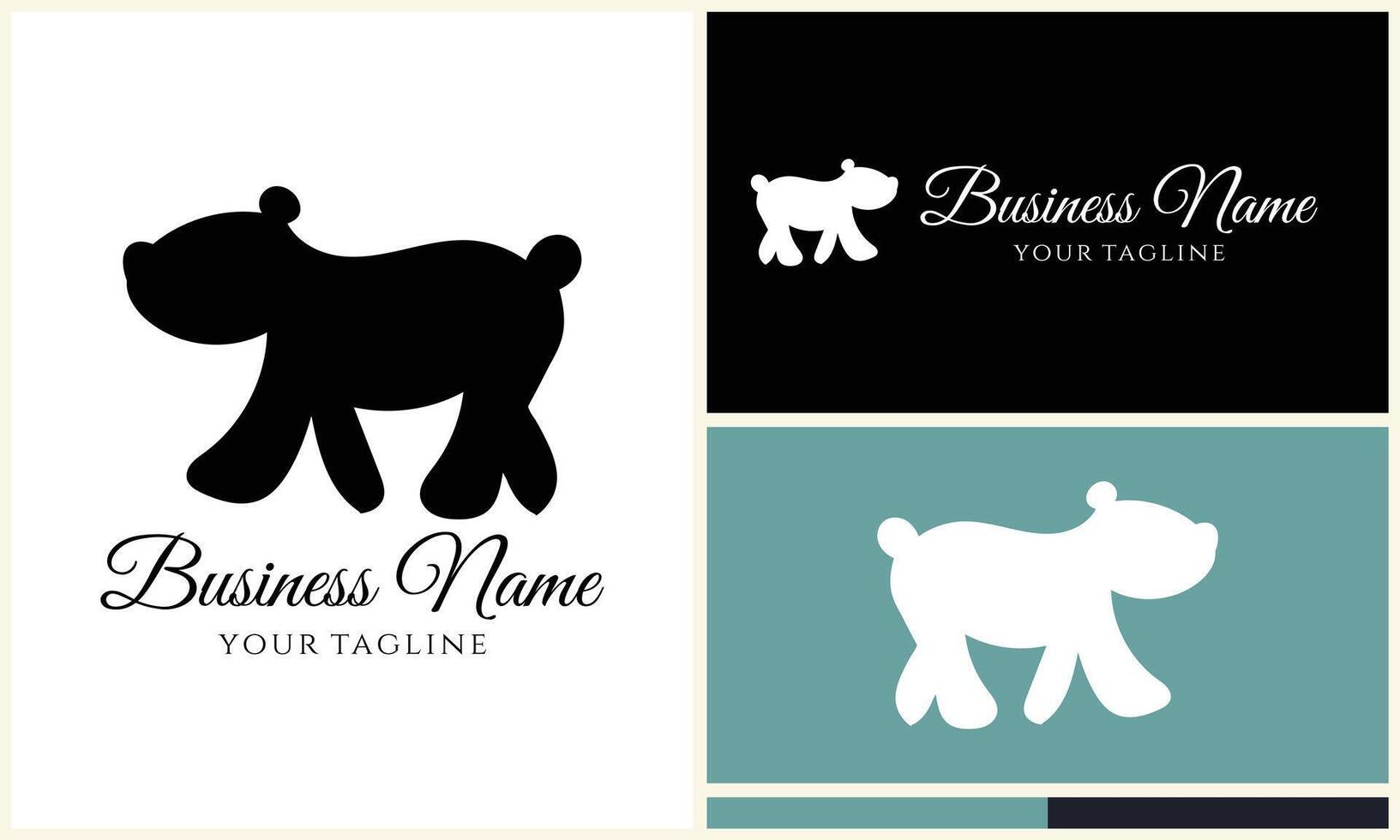 silhouette vector bear logo template