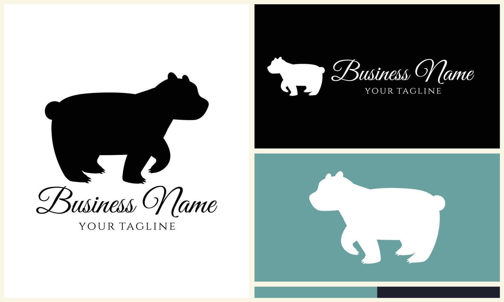 silhouette vector bear logo template