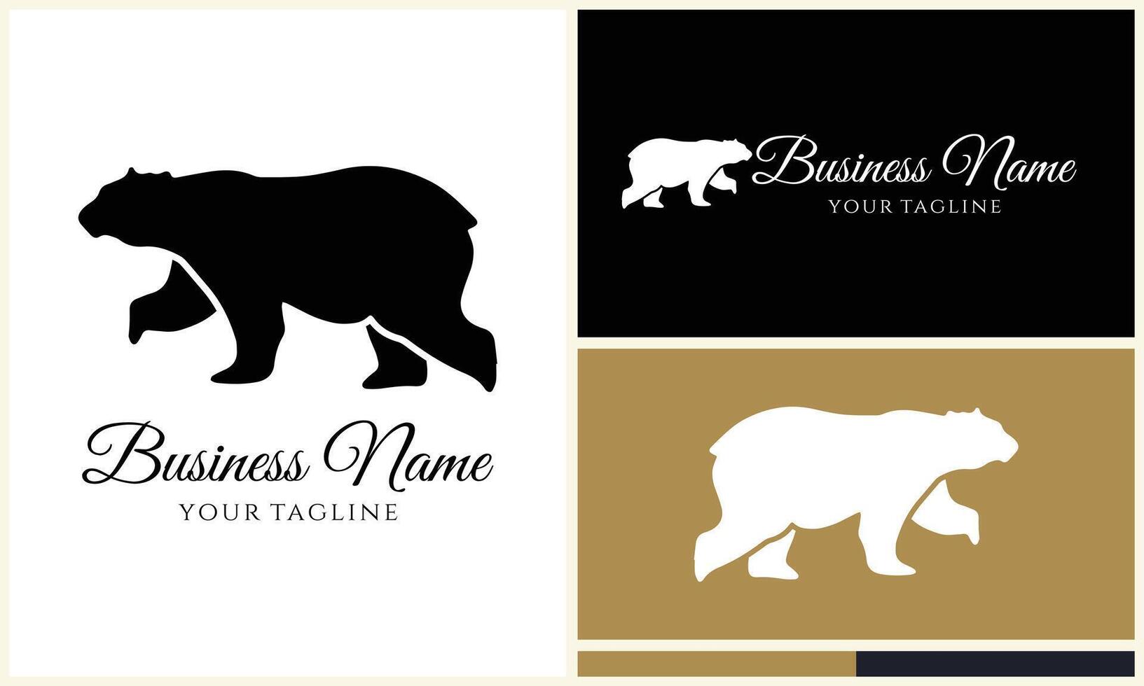 silhouette vector bear logo template