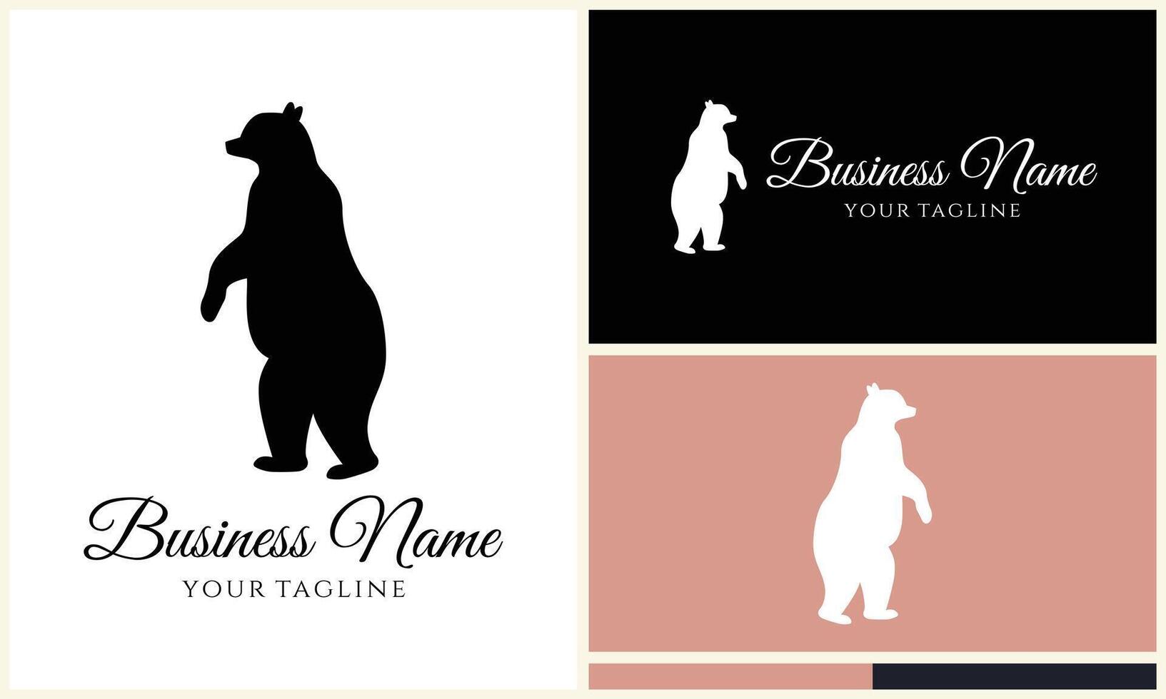 silhouette vector bear logo template