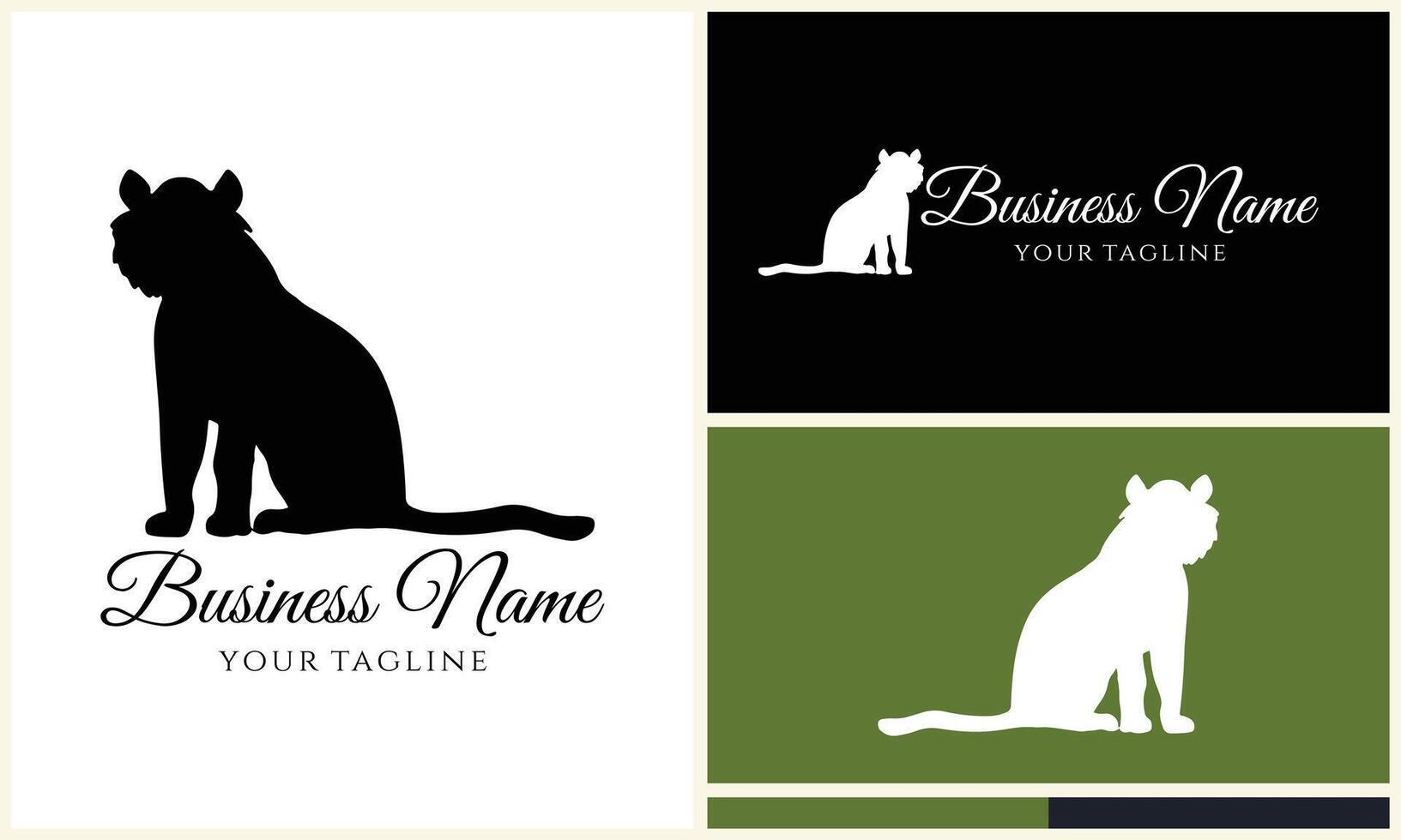 silhouette vector tiger logo template