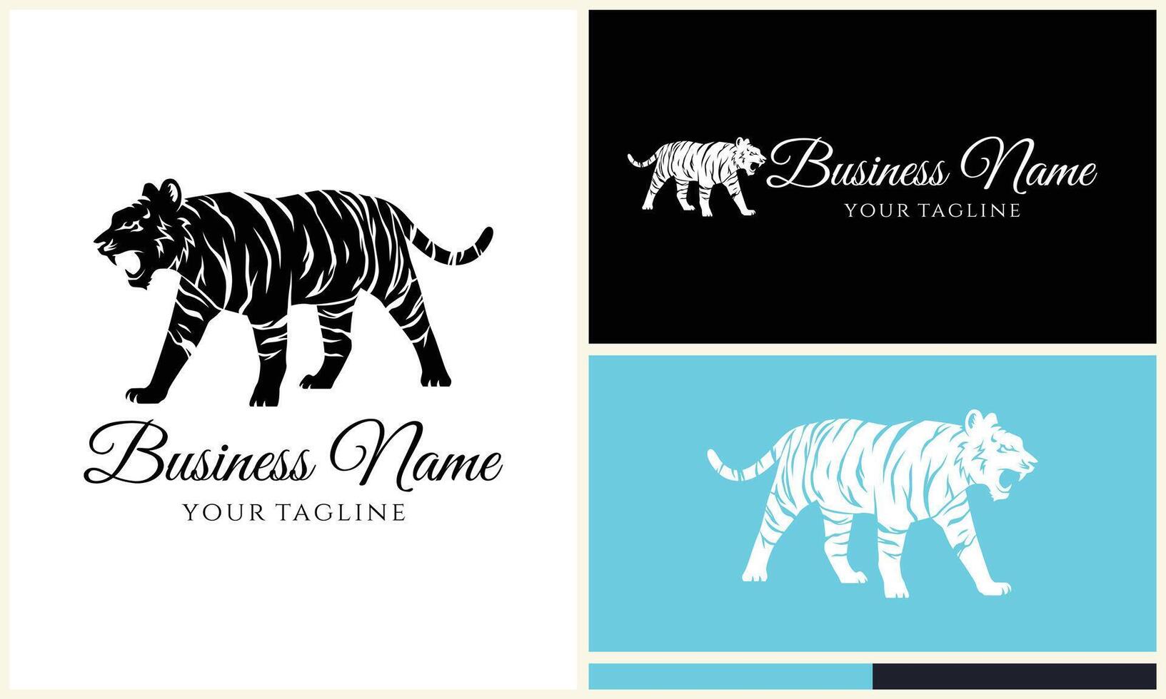 silhouette vector tiger logo template