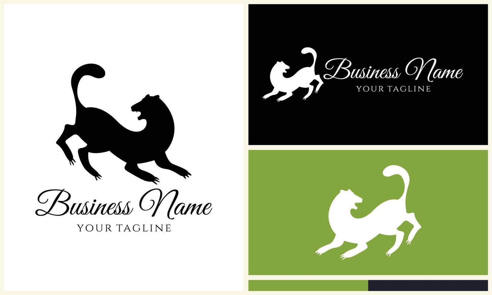 silhouette vector tiger logo template