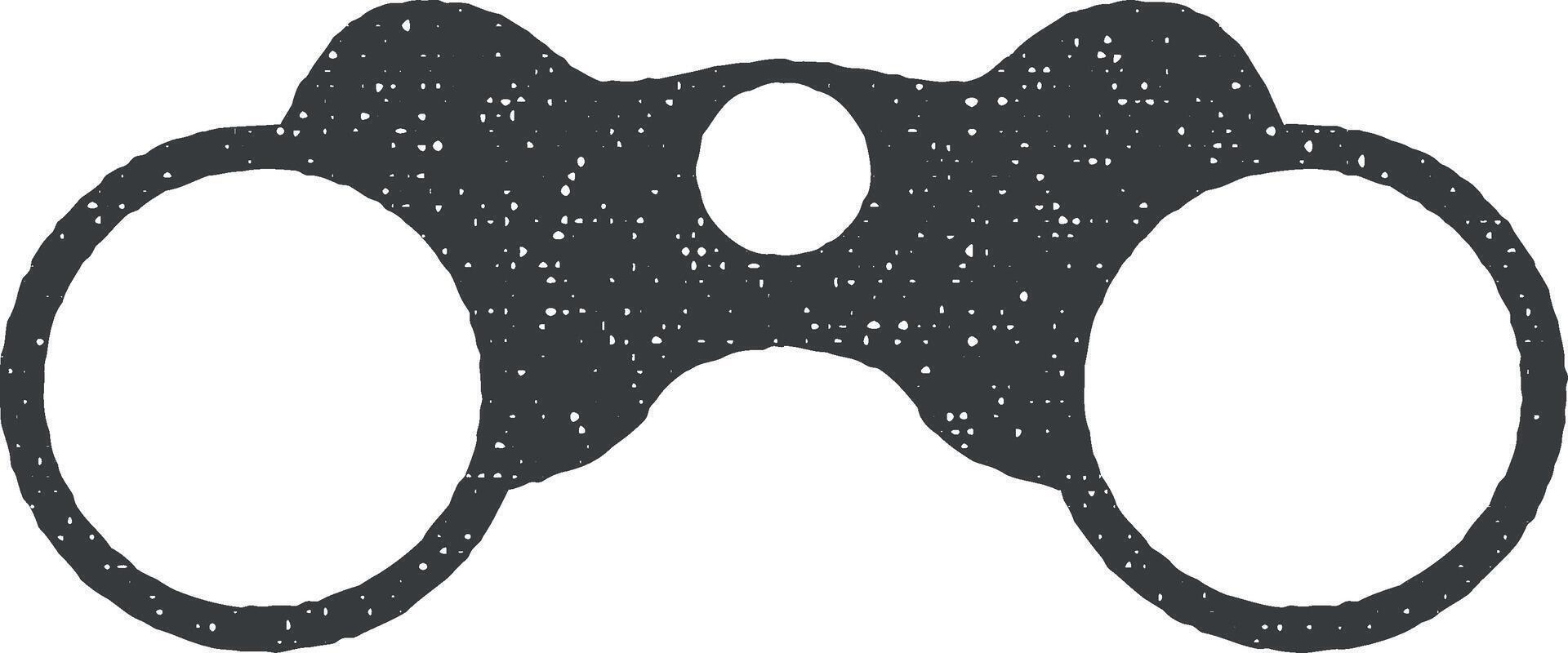 binoculars vector icon illustration with stamp effect