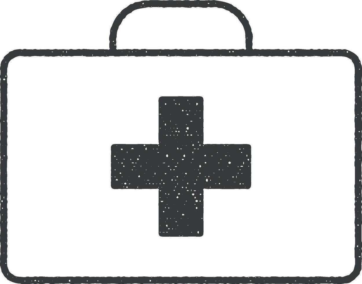 medical suitcase icon vector illustration in stamp style