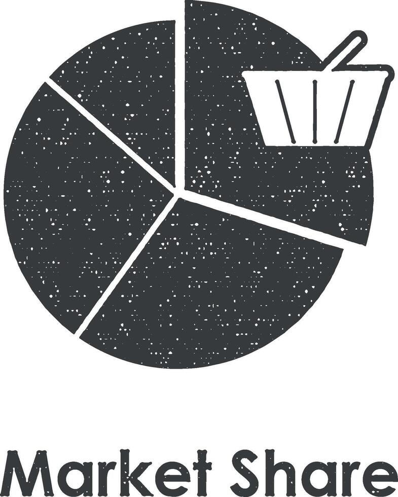tarta, cesta, mercado compartir vector icono ilustración con sello efecto
