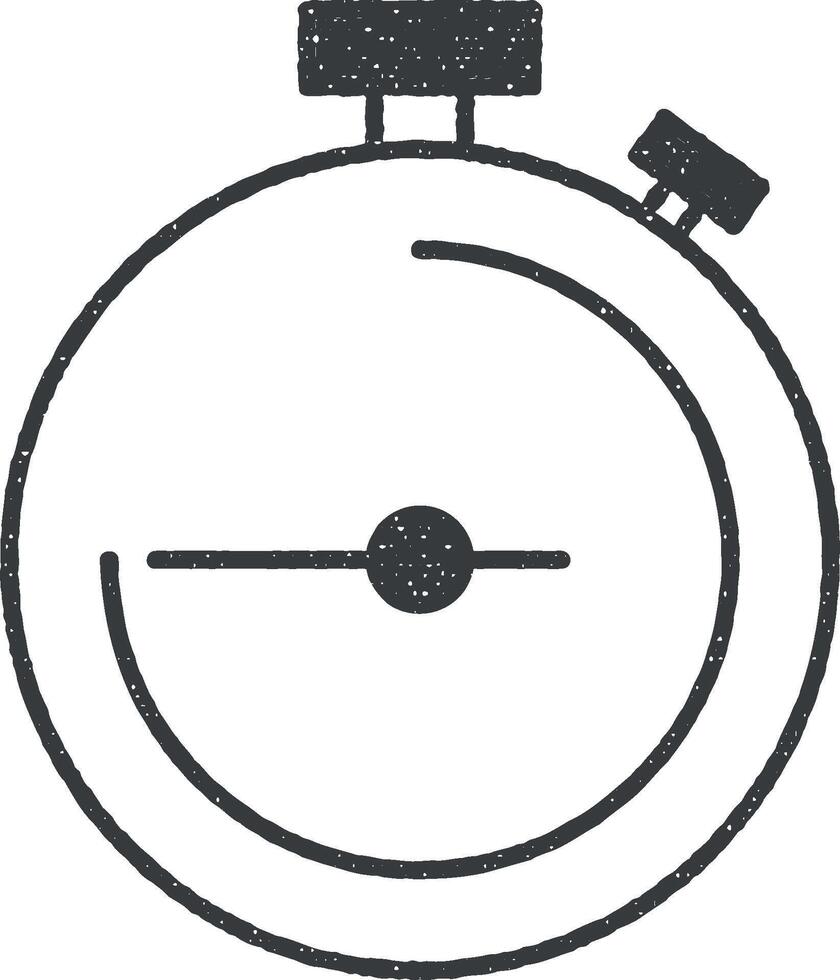 stopwatch icon vector illustration in stamp style