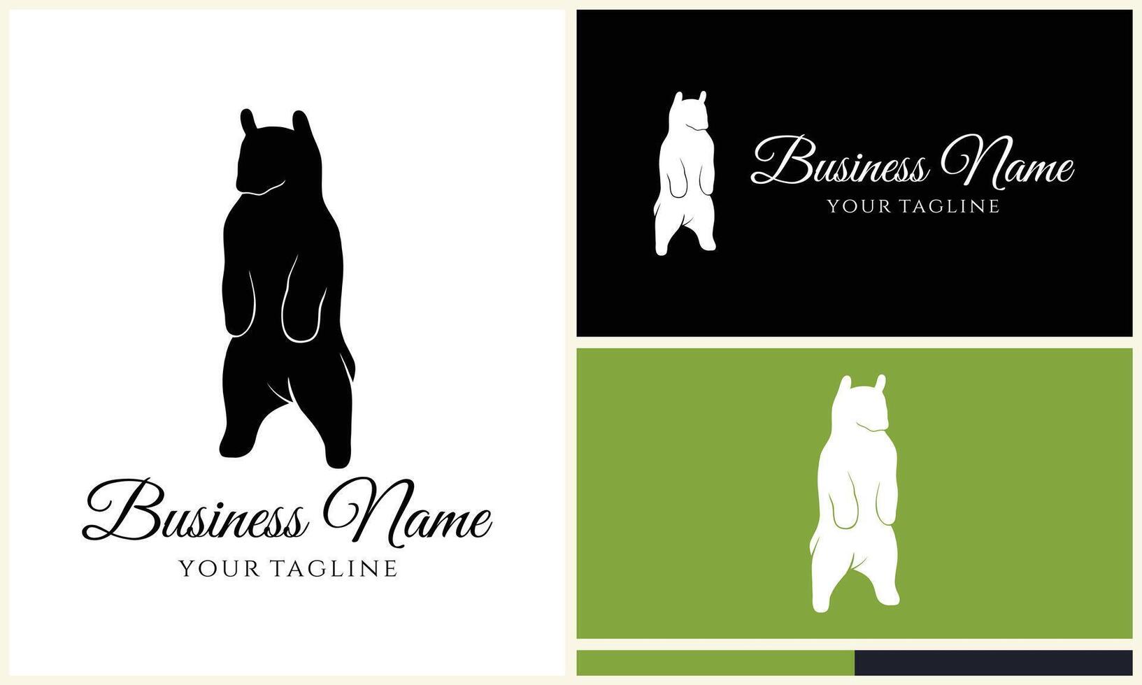 silhouette vector bear logo template