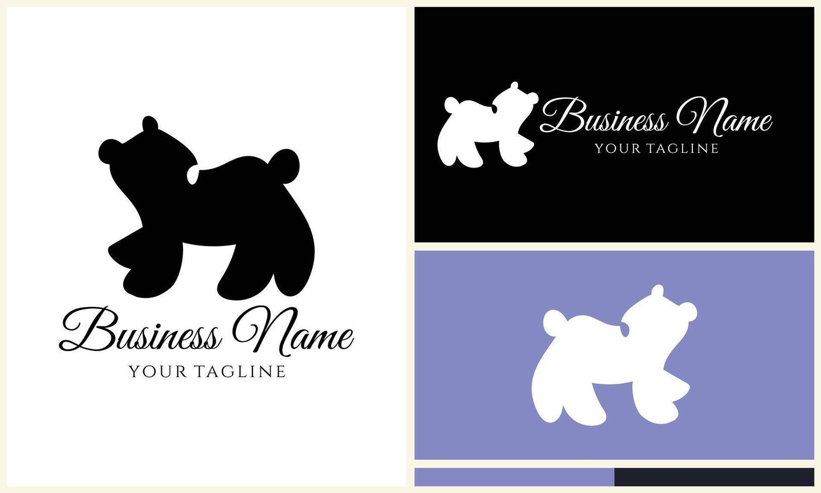 silhouette vector bear logo template