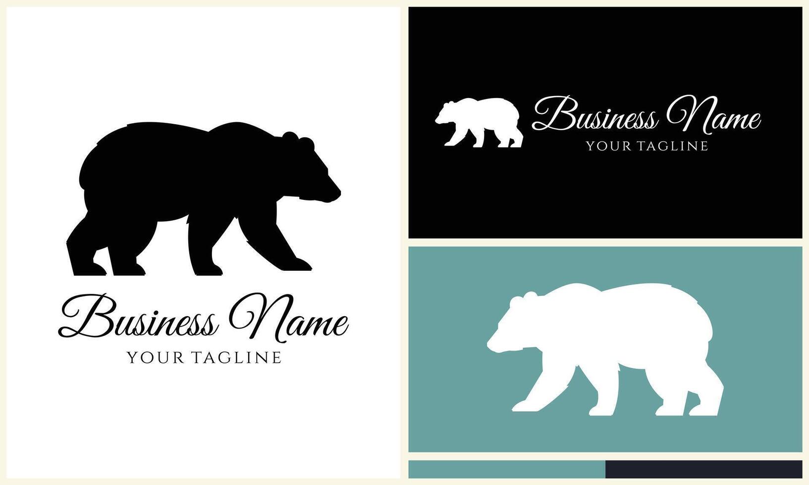 silhouette vector bear logo template