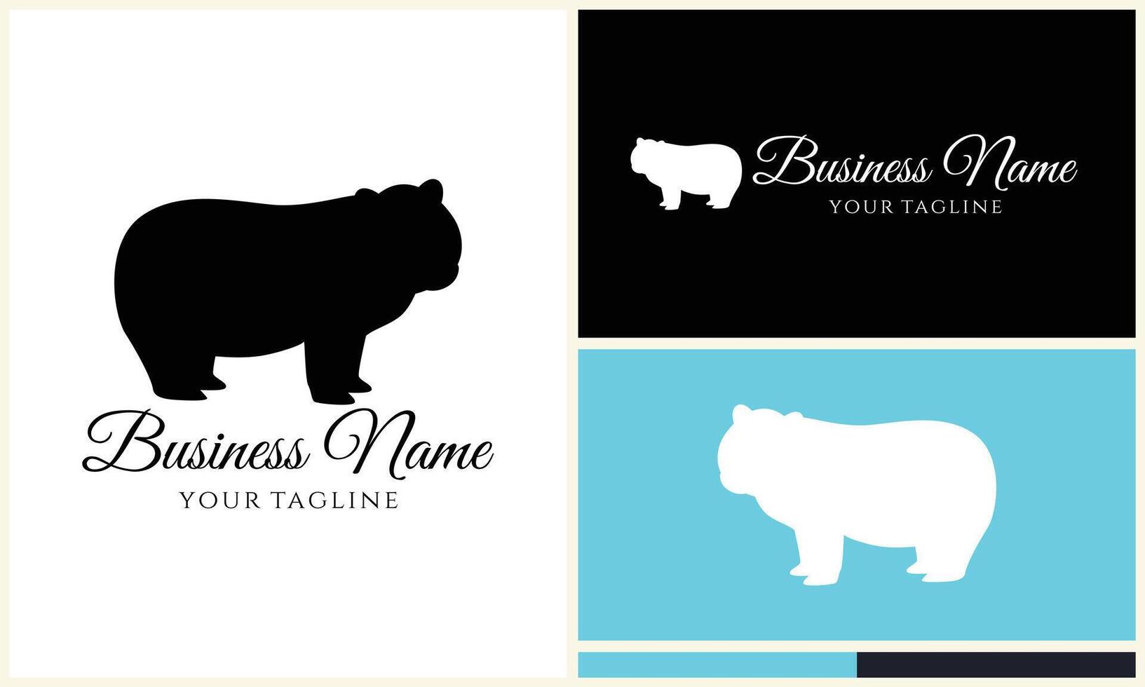 silhouette vector bear logo template