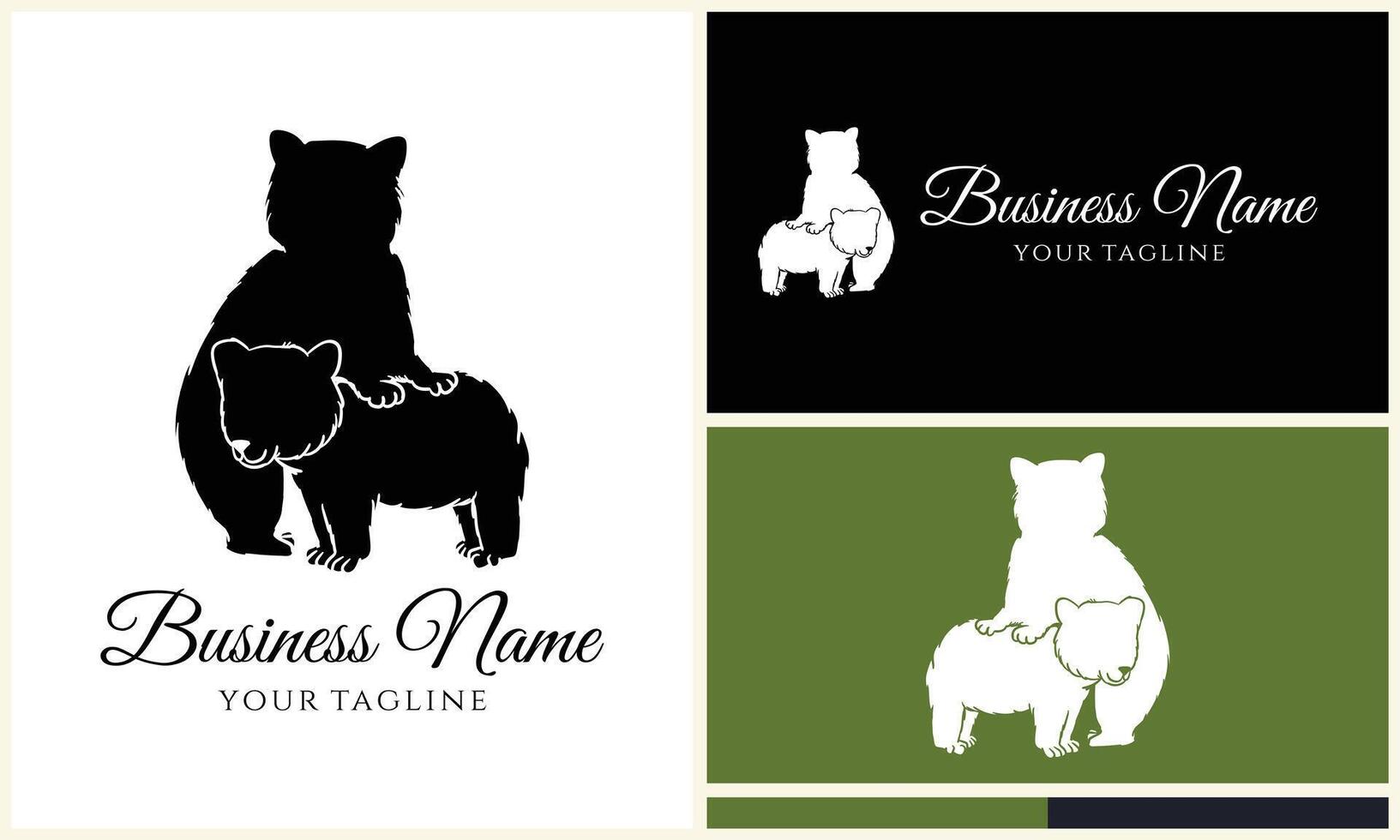 silhouette vector bear logo template