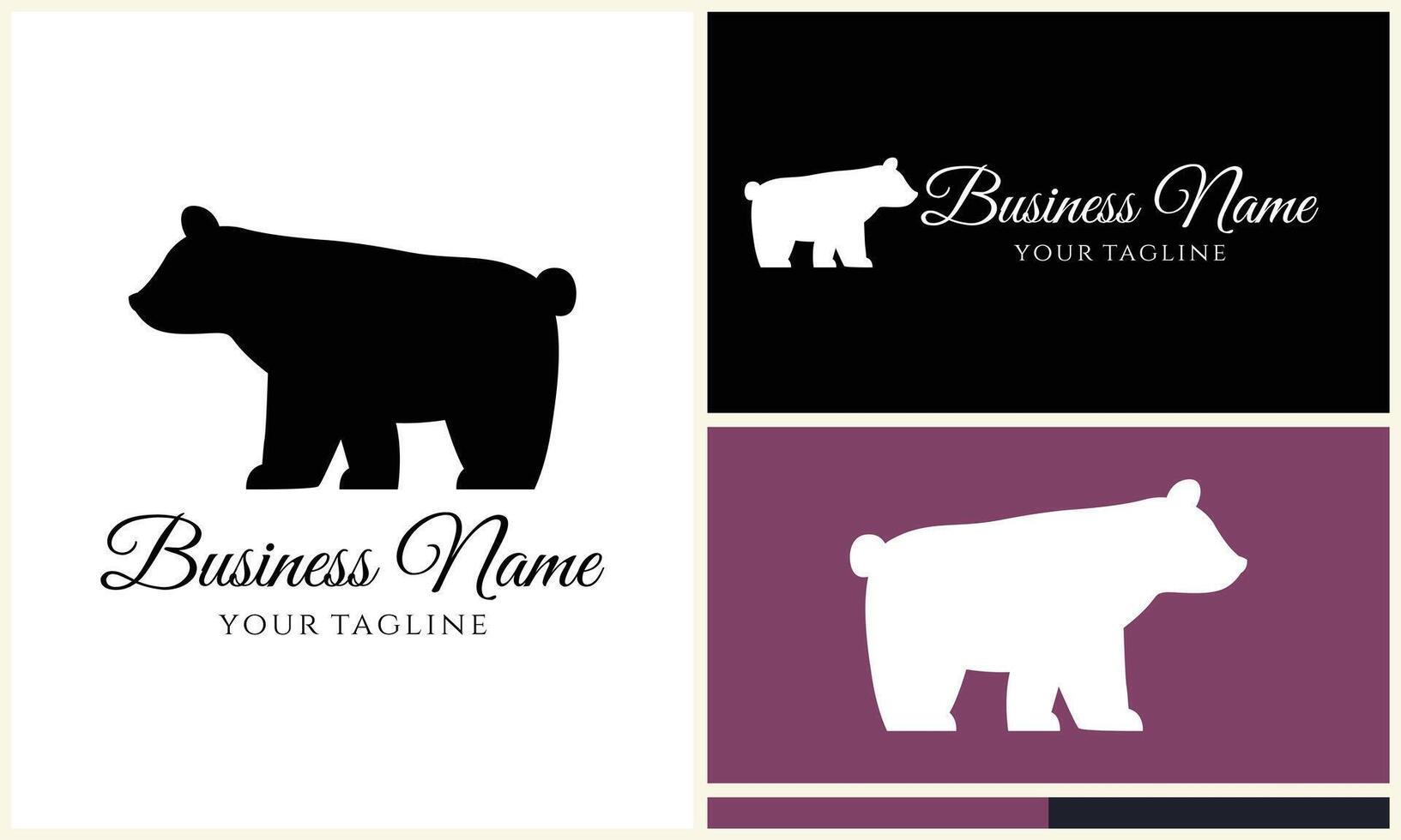 silhouette vector bear logo template