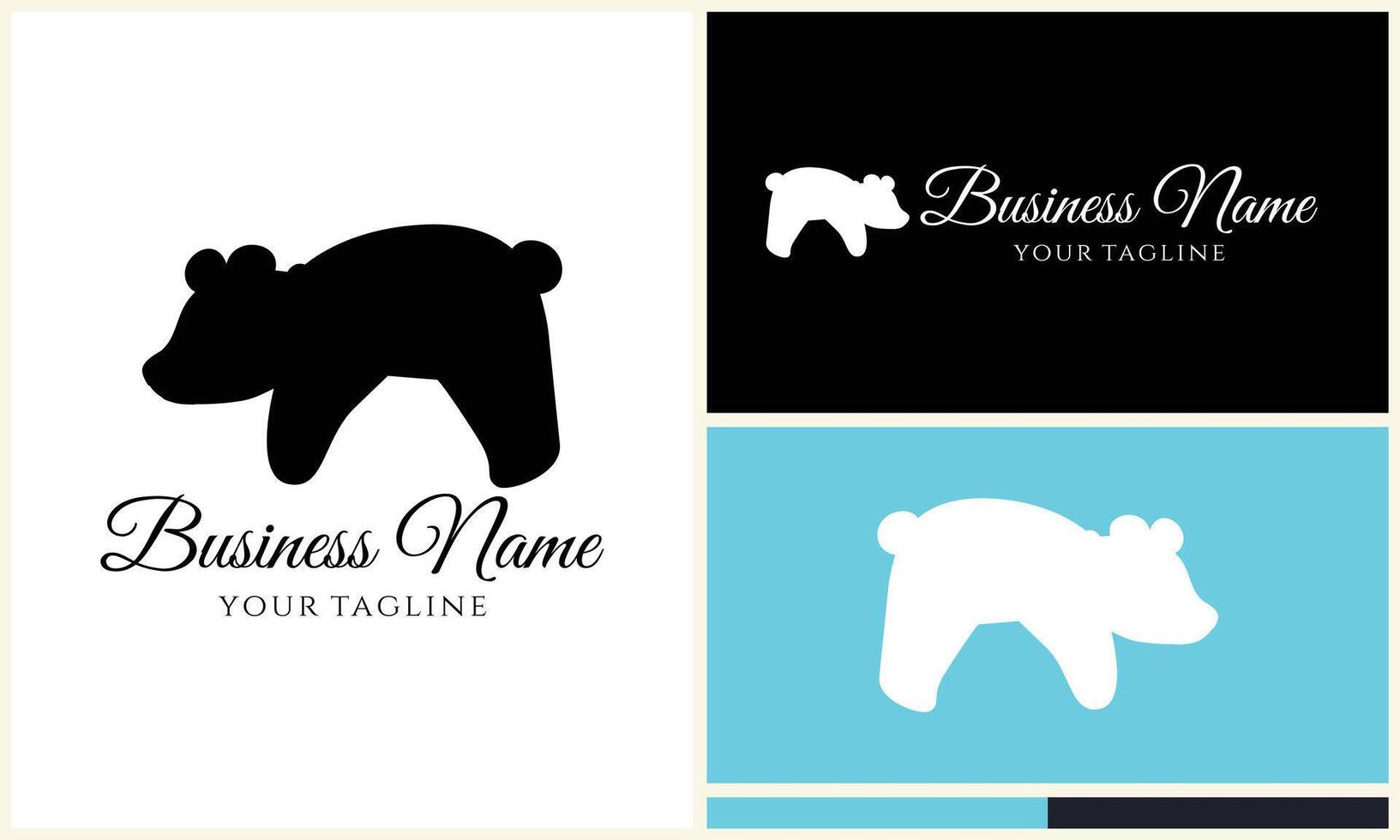 silhouette vector bear logo template