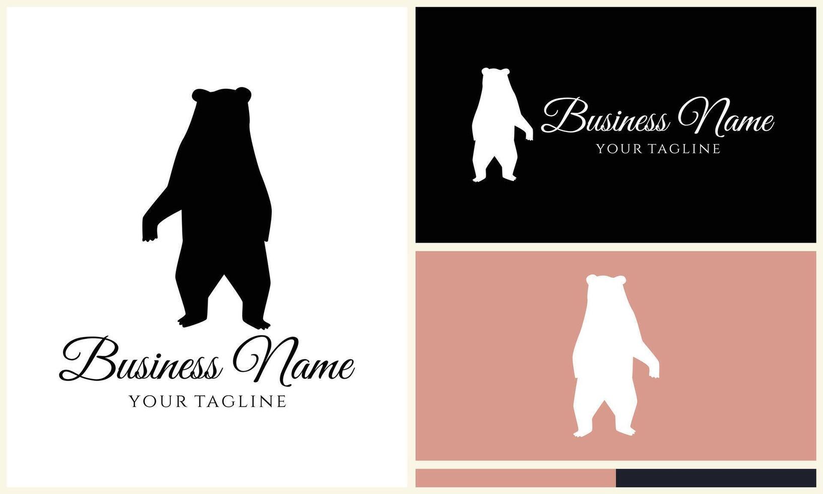 silhouette vector bear logo template