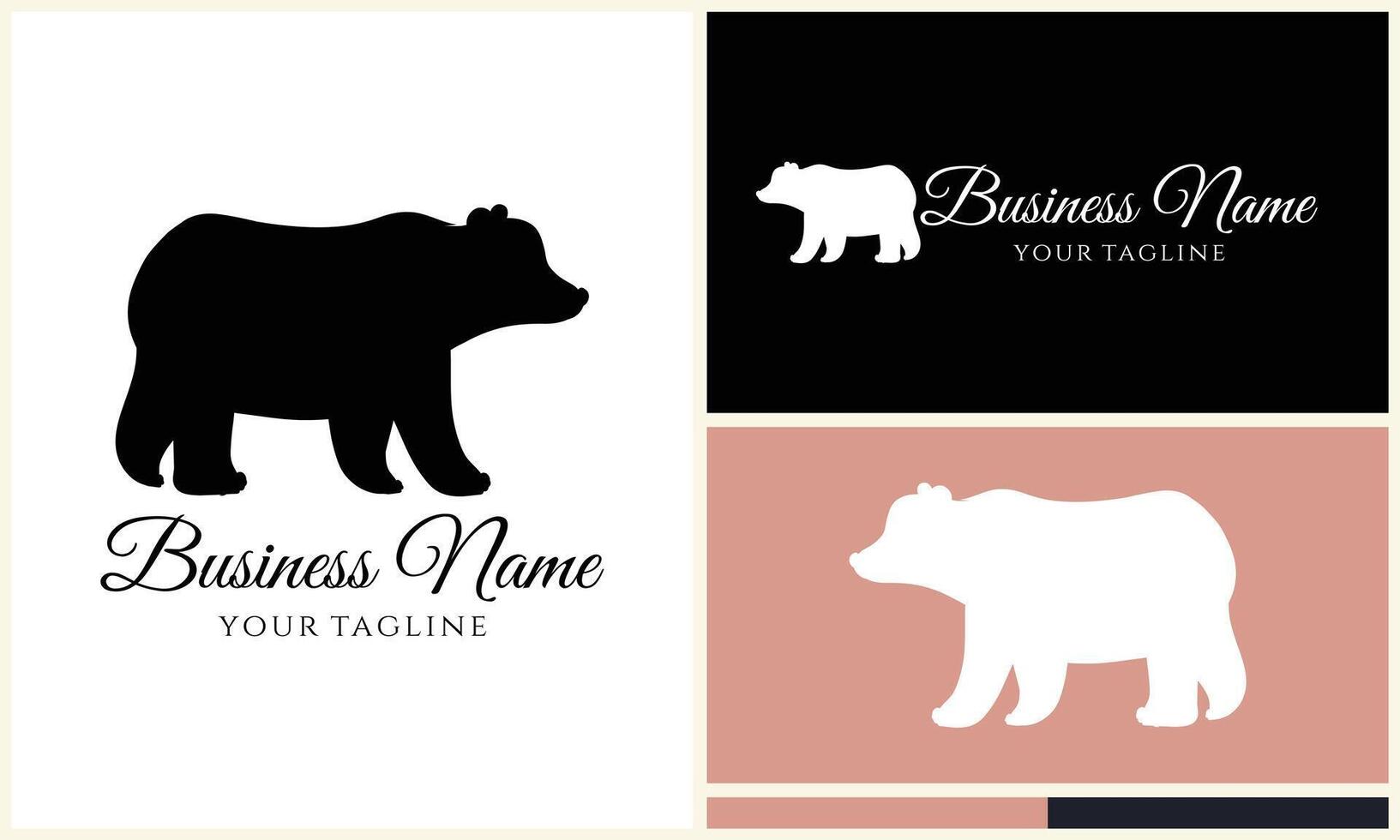 silhouette vector bear logo template