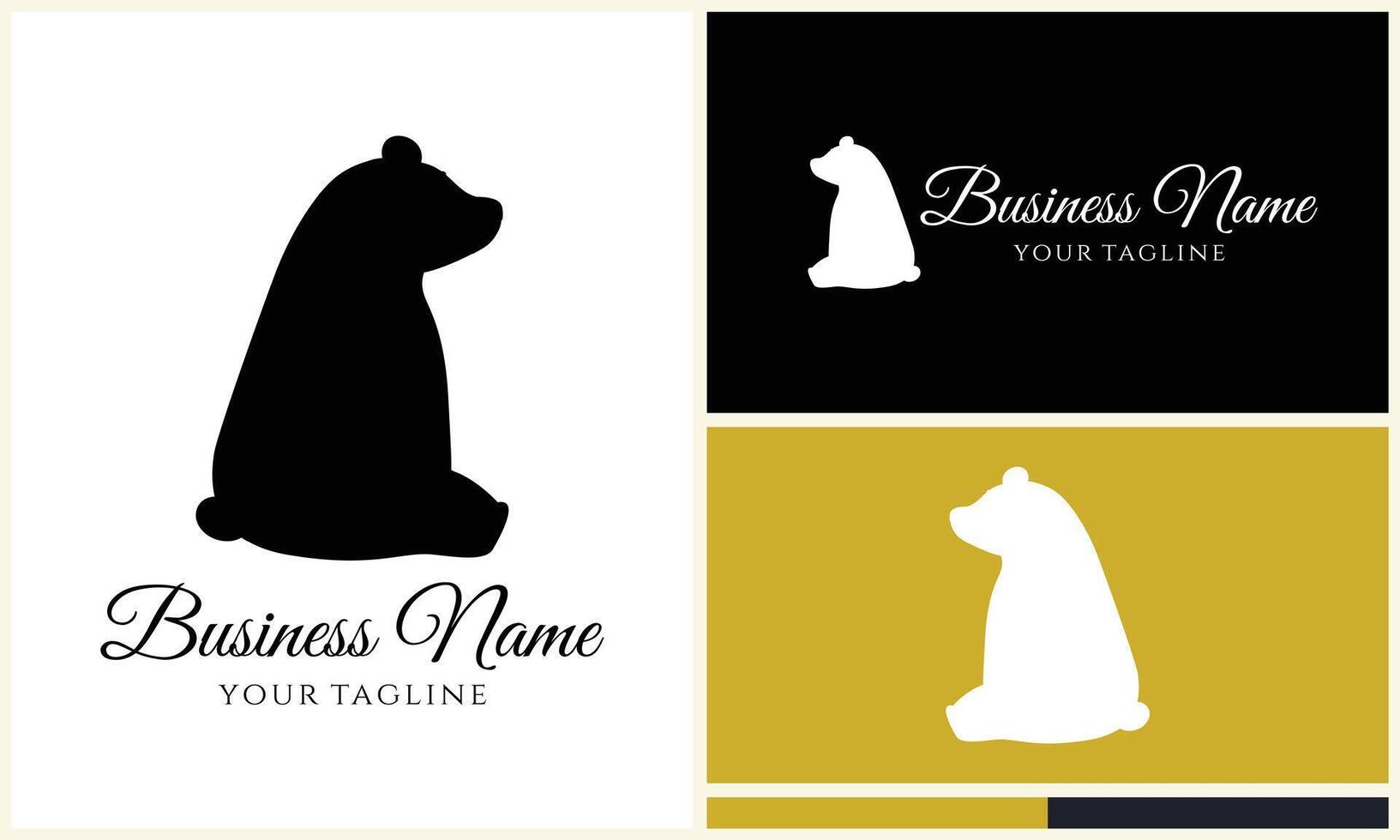 silhouette vector bear logo template