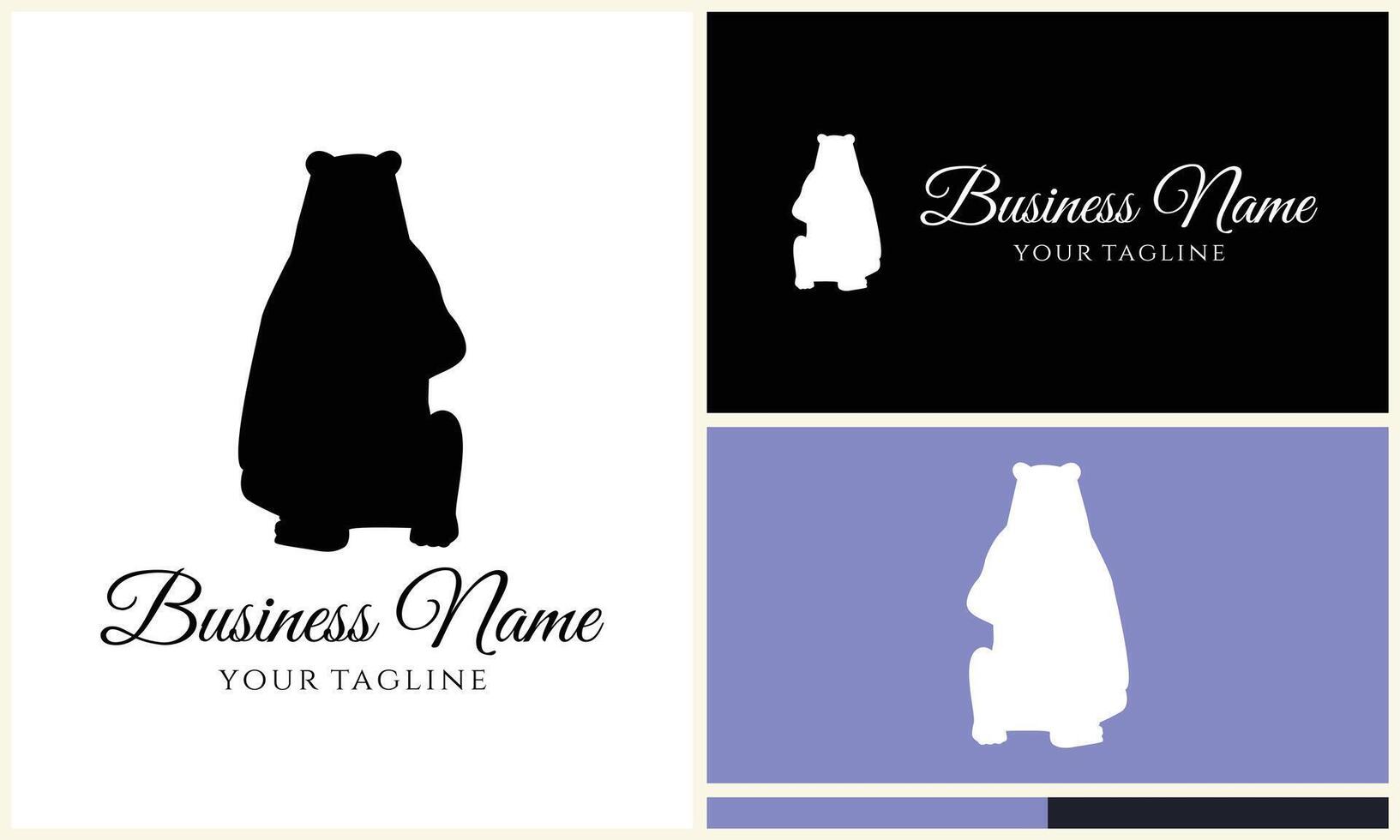 silhouette vector bear logo template