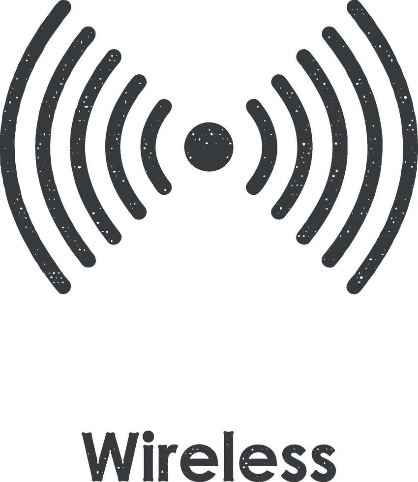 wireless vector icon illustration with stamp effect