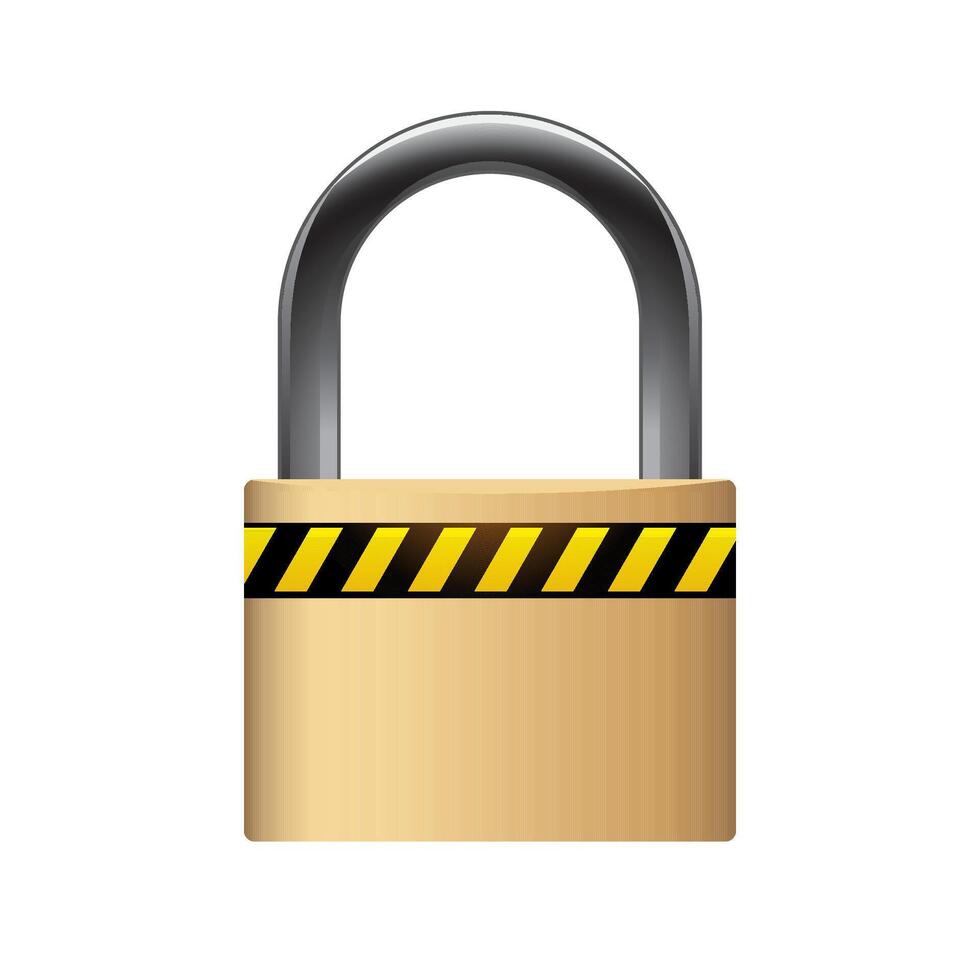 Padlock icon in color. Safety protection guard vector