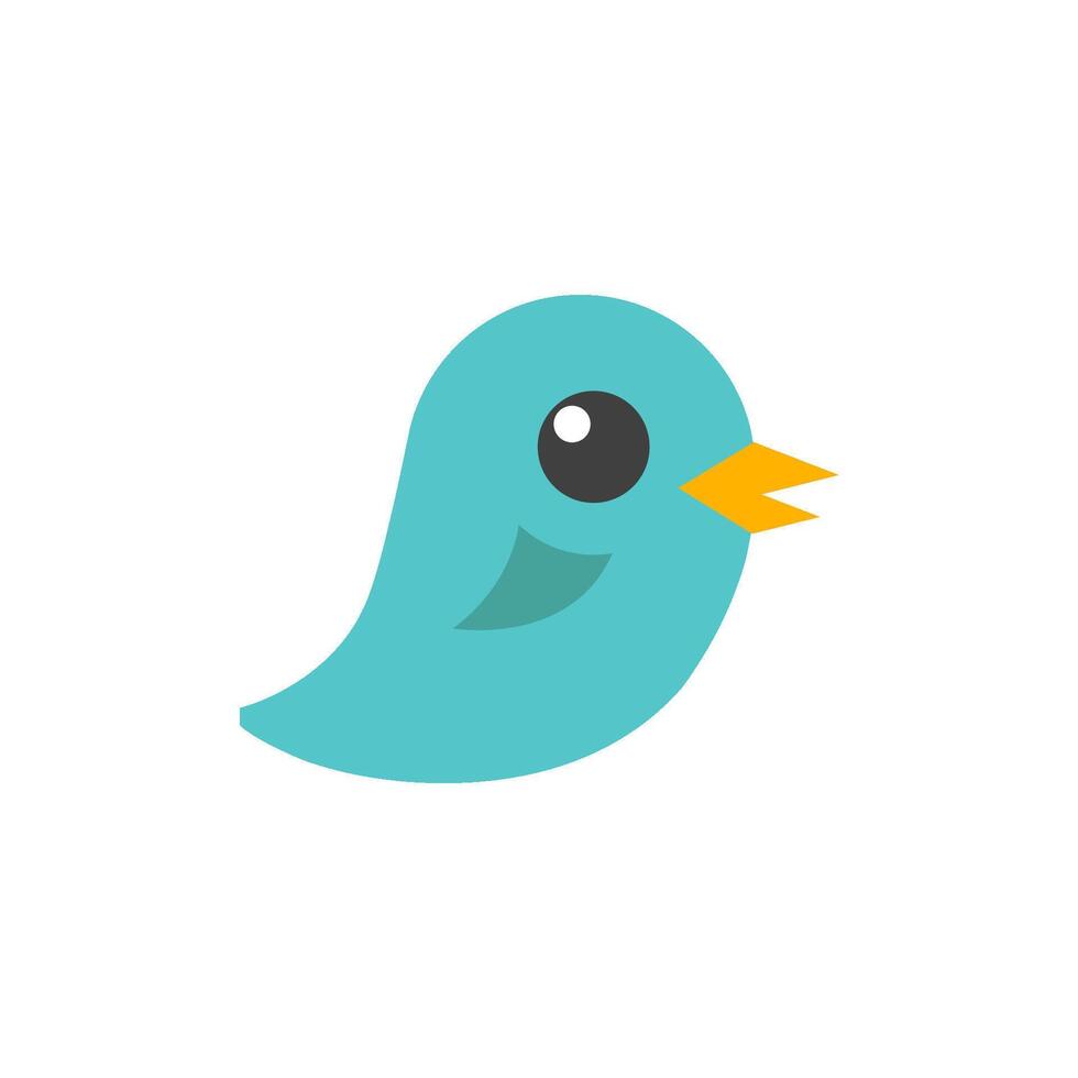 Bird icon in flat color style. Tweet social media networking promotion chirps vector