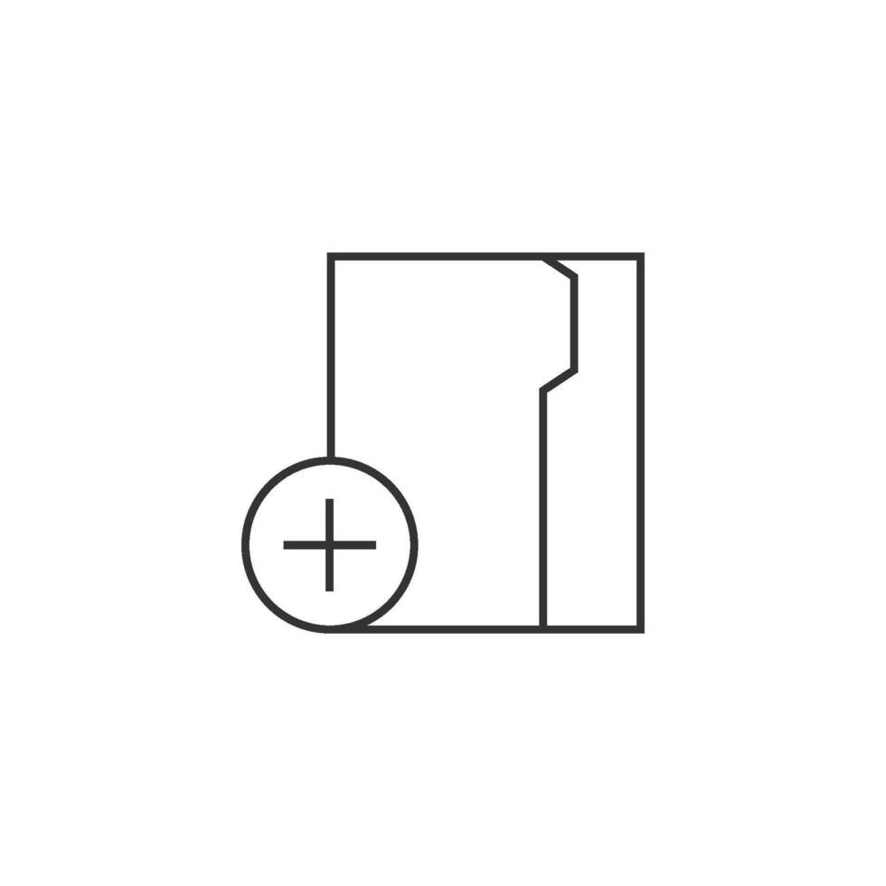 Folder icon in thin outline style vector