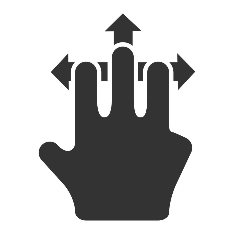 Black and white icon gesture vector