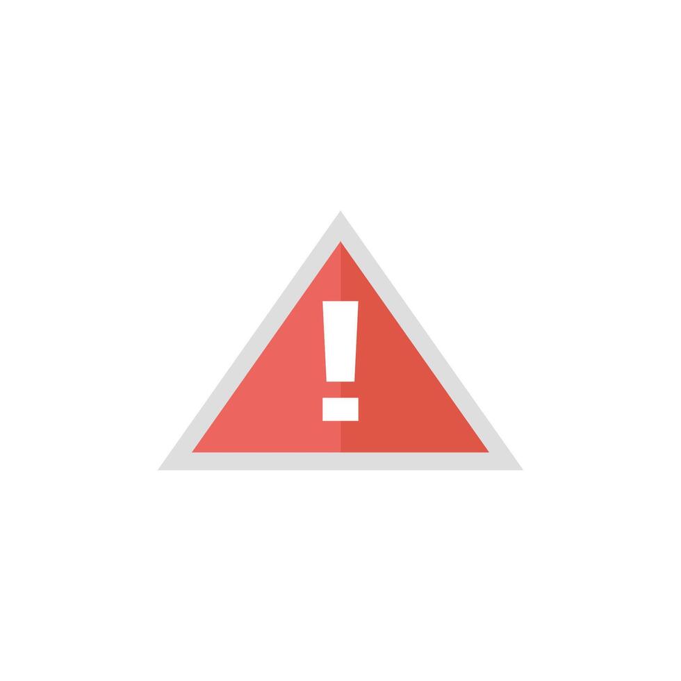 Warning sign icon in flat color style. Beware notice triangle safety security vector