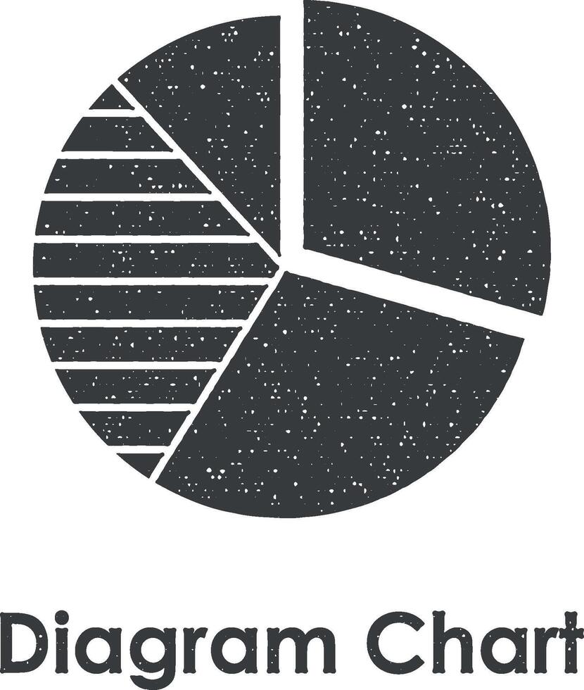 tarta, diagrama, diagrama gráfico vector icono ilustración con sello efecto