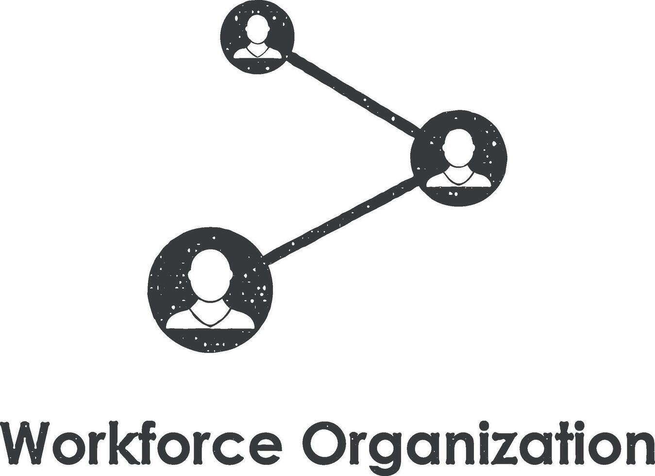 personal organización, compartir, trabajador vector icono ilustración con sello efecto