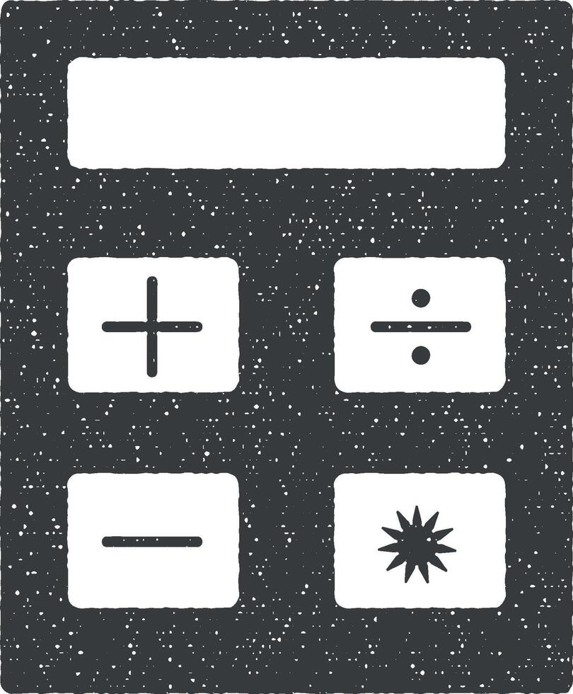 calculator vector icon illustration with stamp effect