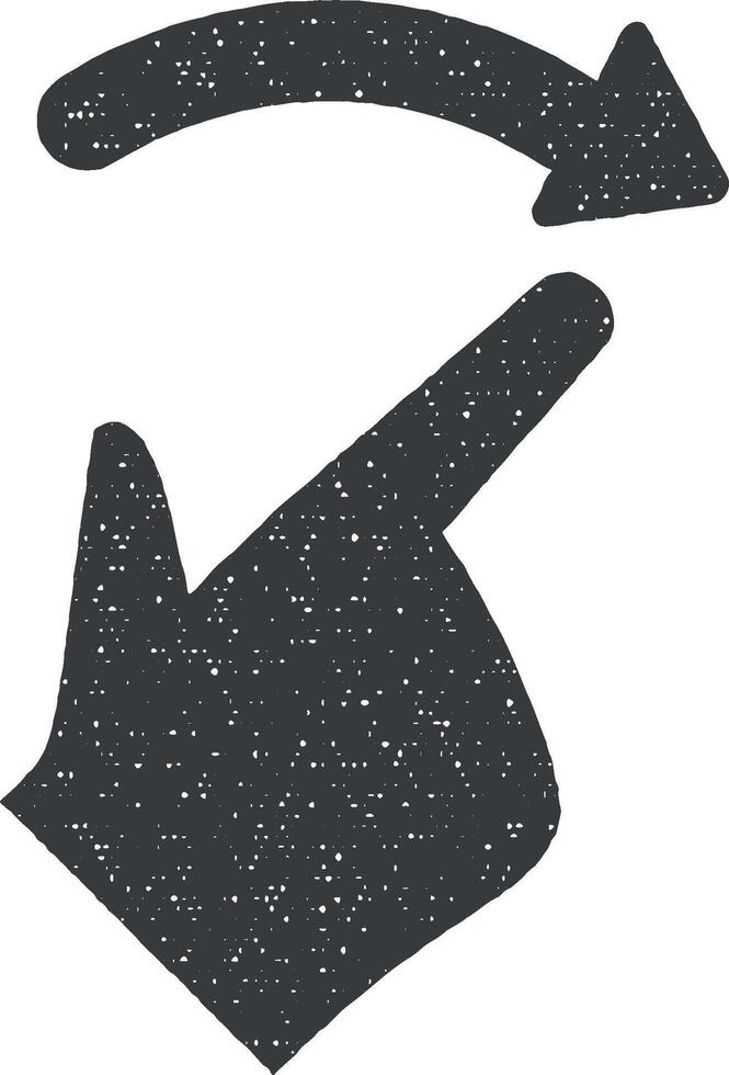 Hand, fingers, gesture, move, right vector icon illustration with stamp effect