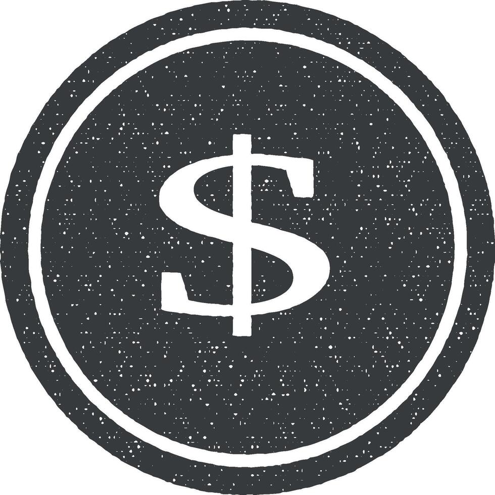 dólar moneda vector icono ilustración con sello efecto