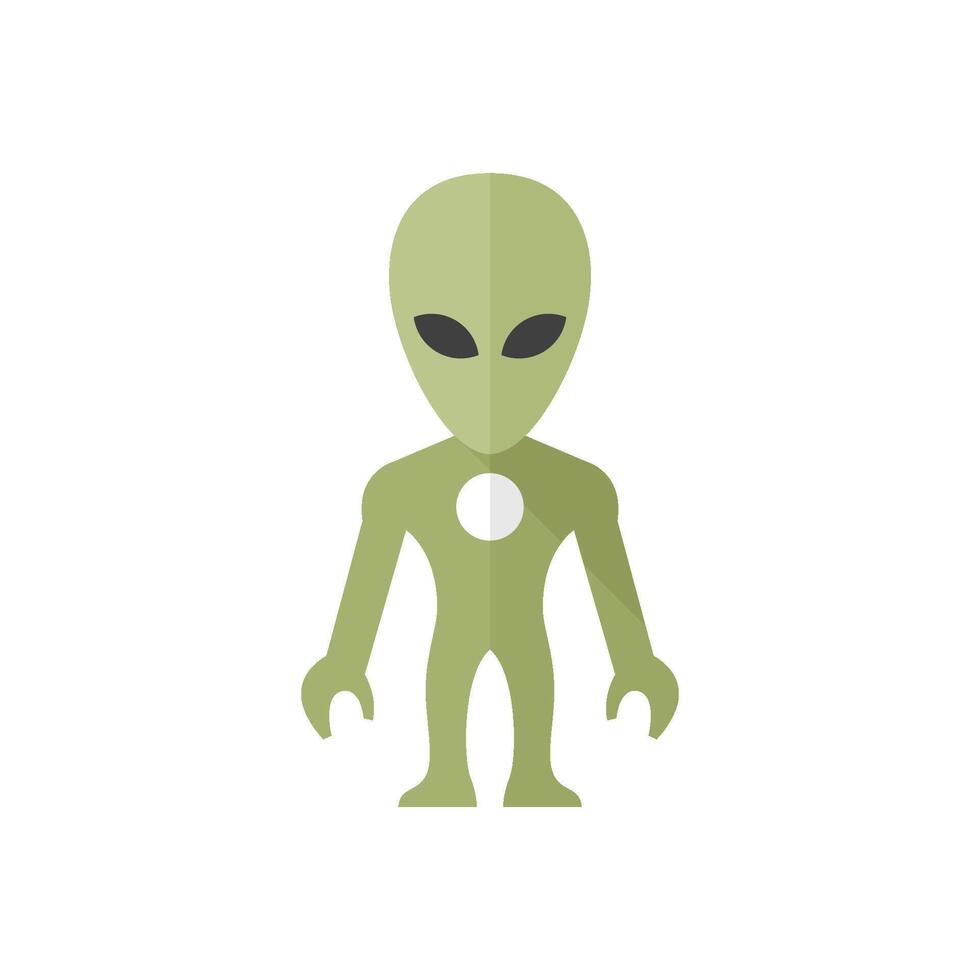 extraterrestre icono en plano color estilo. extraterrestre, exterior espacio, invasor, humanoide vector