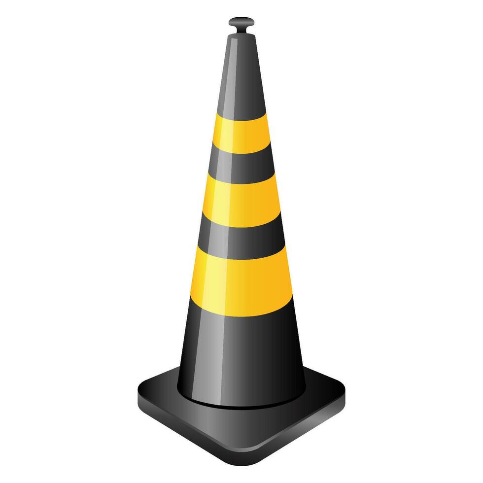 Traffic cone icon in color. Road construction warning vector