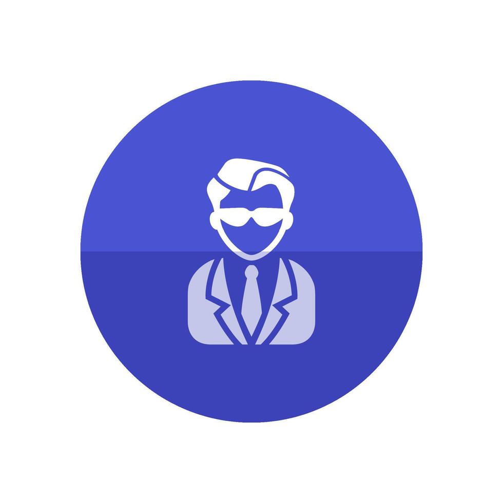 Businessman icon in flat color circle style. Business office finance vector