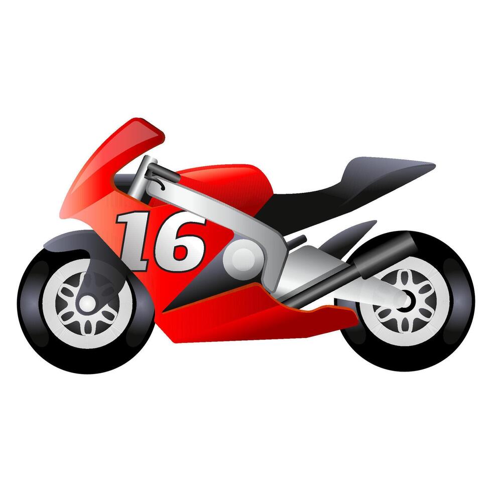 Motorcycle icon in color. Sport speed race vector