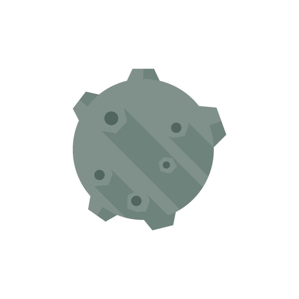 Planet icon in flat color style. Surface, hole, alien vector