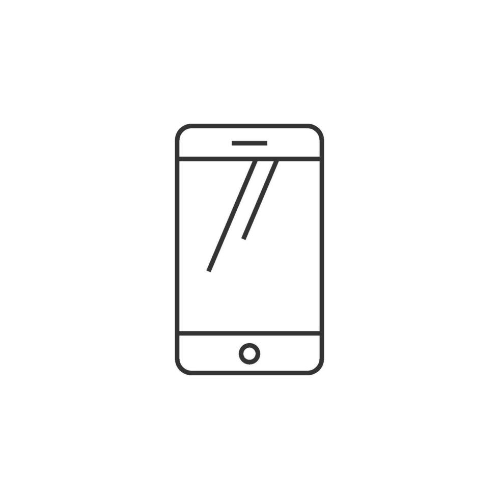 Smartphone icon in thin outline style vector
