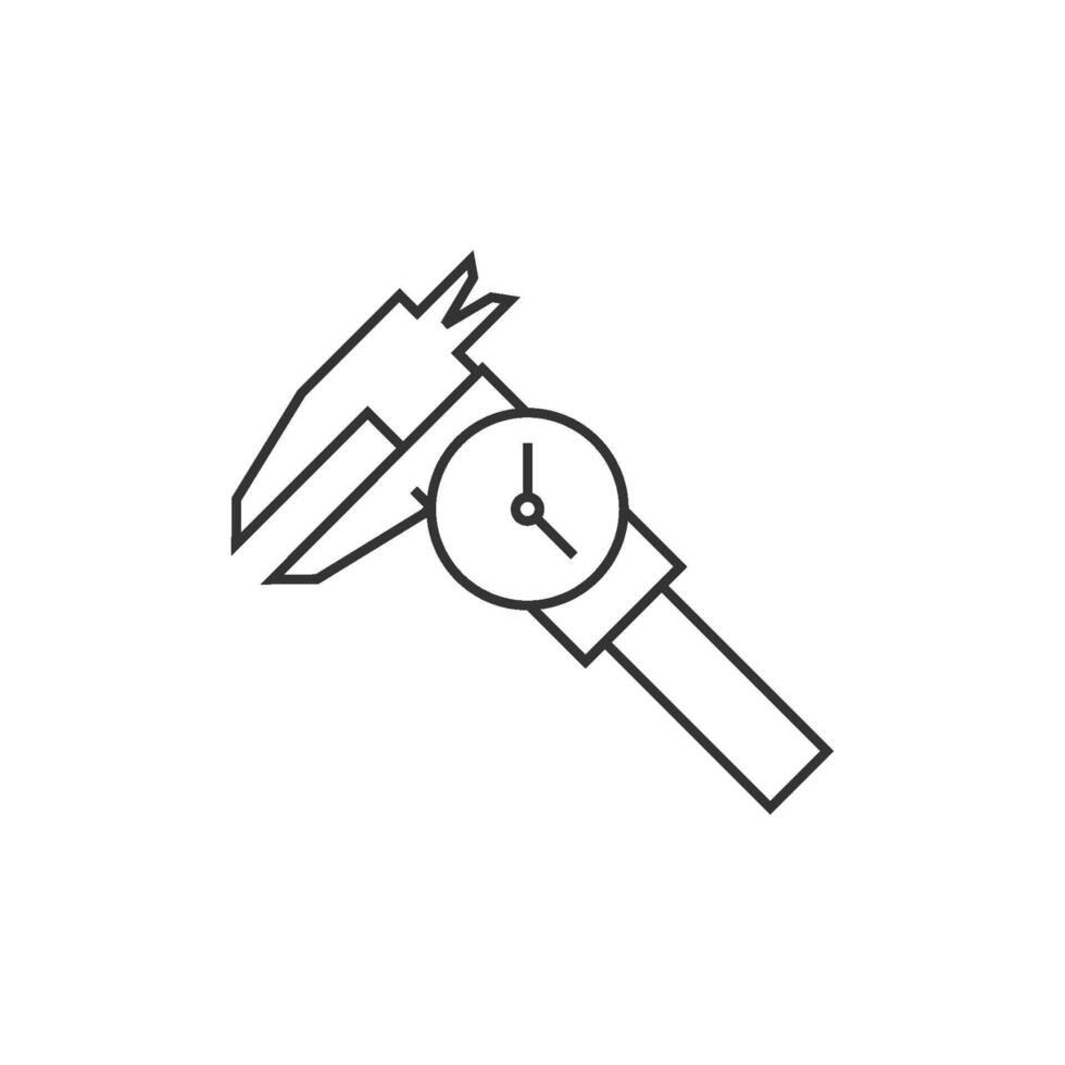 Digital caliper icon in thin outline style vector