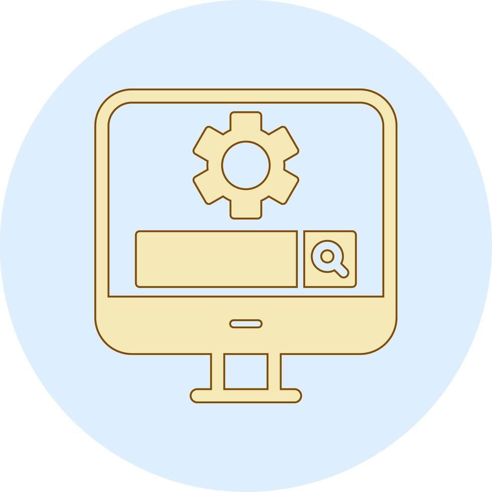 Computer Search Engine Vecto Icon vector